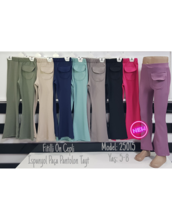 TOPTAN MİNOLES KIZ ÇOCUK İSPANYOL PAÇA PANTOLON TAYT 5 - 8 Y