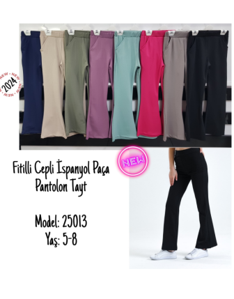 TOPTAN MİNOLES KIZ ÇOCUK İSPANYOL PAÇA PANTOLON TAYT 5 - 8 Y