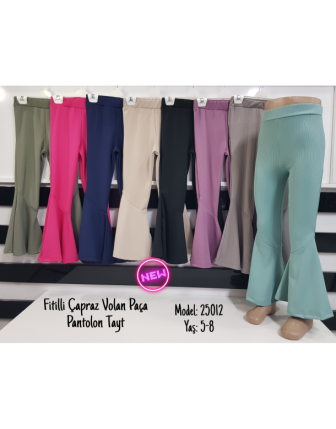 TOPTAN MİNOLES KIZ ÇOCUK VOLAN PAÇA  PANTOLON TAYT 5 - 8 Y