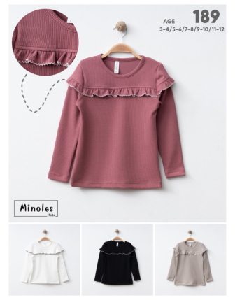 TOPTAN MİNOLES KIZ ÇOCUK TEK ÜST  3 - 12 Y