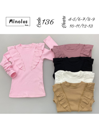 TOPTAN MİNOLES KIZ ÇOCUK TEK ÜST 4 - 13 Y