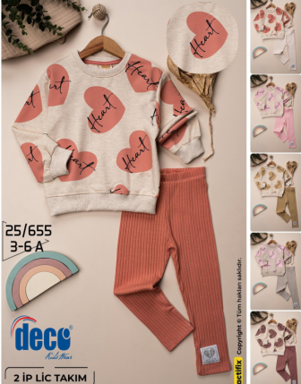 TOPTAN DECO KIZ ÇOCUK 2 Lİ TAKIM 3 - 6 Y