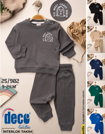 TOPTAN DECO ERKEK BEBEK 2 Lİ TAKIM 9 - 24 M