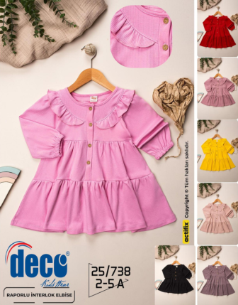 TOPTAN DECO KIZ ÇOCUK ELBİSE 2 - 5 Y