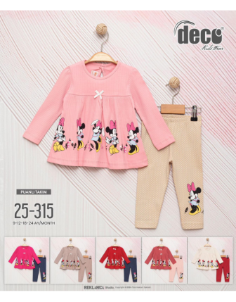 TOPTAN DECO KIZ BEBEK 2 Lİ TAKIM 9 - 24 M