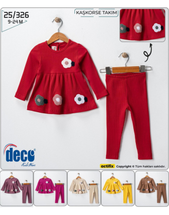 TOPTAN DECO KIZ BEBEK 2 Lİ TAKIM 9 - 24 M