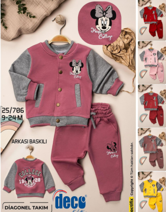 TOPTAN DECO KIZ BEBEK 2 Lİ TAKIM 9 - 24 M