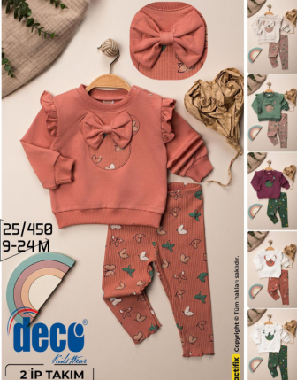 TOPTAN DECO KIZ BEBEK 2 Lİ TAKIM 9 - 24 M