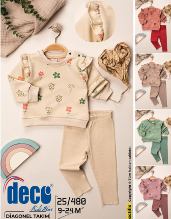 TOPTAN DECO KIZ BEBEK 2 Lİ TAKIM 9 - 24 M