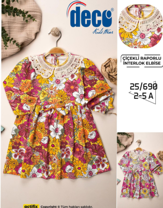 TOPTAN DECO KIZ ÇOCUK ELBİSE 2 - 5 Y
