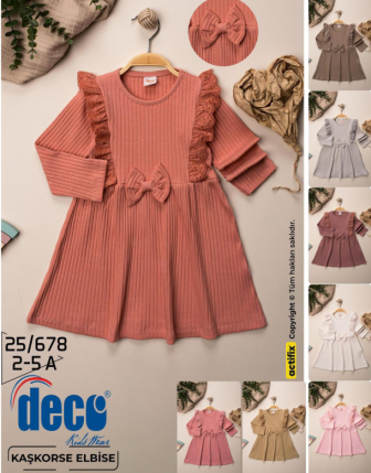 TOPTAN DECO KIZ ÇOCUK ELBİSE 2 - 5 Y