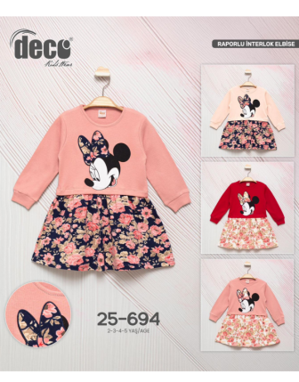 TOPTAN DECO KIZ ÇOCUK ELBİSE 2 - 5 Y