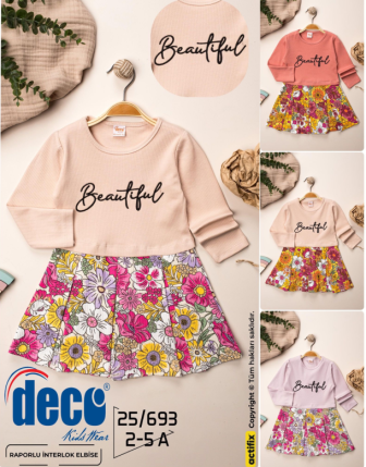 TOPTAN DECO KIZ ÇOCUK ELBİSE 2 - 5 Y