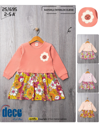 TOPTAN DECO KIZ ÇOCUK ELBİSE 2 - 5 Y