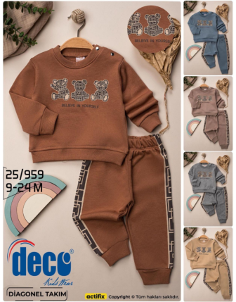 TOPTAN DECO ERKEK BEBEK 2 Lİ TAKIM 9 - 24 M