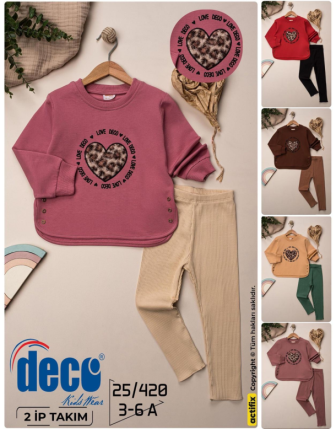 TOPTAN DECO KIZ ÇOCUK 2 Lİ TAKIM 3 - 6 Y
