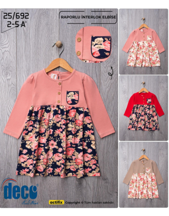 TOPTAN DECO KIZ ÇOCUK ELBİSE 2 - 5 Y