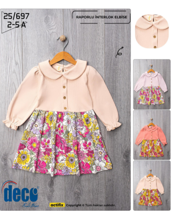 TOPTAN DECO KIZ ÇOCUK ELBİSE 2 - 5 Y