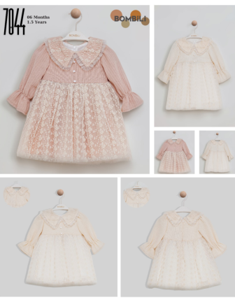 TOPTAN BOMBİLİ KIZ BEBEK ELBİSE 6 - 18 M