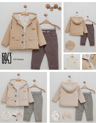 TOPTAN BOMBİLİ ERKEK ÇOCUK 3 LÜ TAKIM 1 - 3 Y