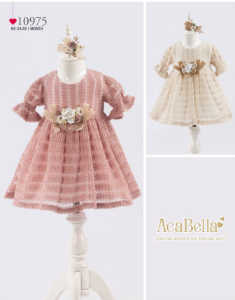 TOPTAN ACABELLA KIZ BEBEK ELBİSE 9 - 24 M