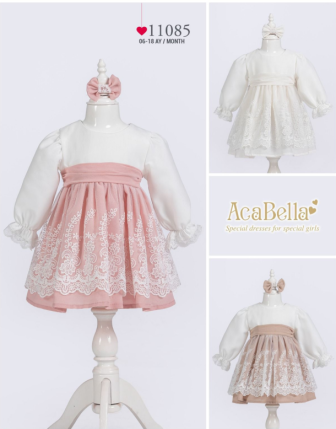 TOPTAN ACABELLA KIZ BEBEK ELBİSE 6 - 18 M