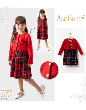 TOPTAN ACABELLA KIZ ÇOCUK CEKETLİ ELBİSE 2 - 5 Y