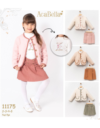 TOPTAN ACABELLA KIZ ÇOCUK ETEKLİ 3 LÜ TAKIM 2 - 5 Y