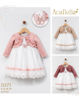 TOPTAN ACABELLA KIZ BEBEK ELBİSE 9 - 24 M