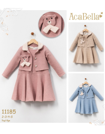 TOPTAN ACABELLA KIZ ÇOCUK CEKETLİ ELBİSE 2 - 5 Y