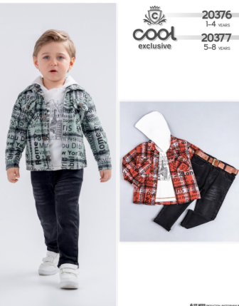 TOPTAN MELCAN ERKEK ÇOCUK 3 LÜ TAKIM 5 - 8 Y