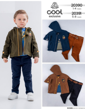 TOPTAN MELCAN ERKEK ÇOCUK 3 LÜ TAKIM 1 - 4 Y