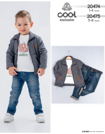 TOPTAN MELCAN ERKEK ÇOCUK 3 LÜ TAKIM 1 - 4 Y