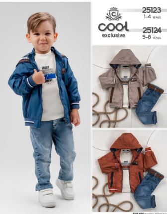 TOPTAN MELCAN ERKEK ÇOCUK 3 LÜ TAKIM 1 - 4 Y