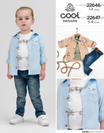 TOPTAN MELCAN ERKEK ÇOCUK 3 LÜ TAKIM 1 - 4 Y