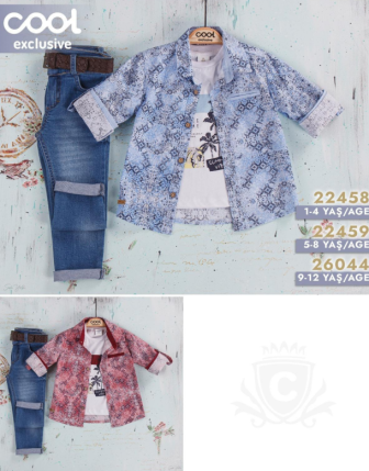 TOPTAN MELCAN ERKEK ÇOCUK 3 LÜ TAKIM 1 - 4 Y