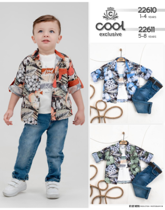 TOPTAN MELCAN ERKEK ÇOCUK 3 LÜ TAKIM 1 - 4 Y