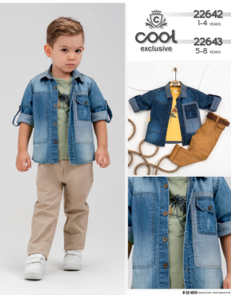 TOPTAN MELCAN ERKEK ÇOCUK 3 LÜ TAKIM 5 - 8 Y