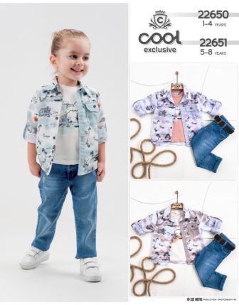 TOPTAN MELCAN ERKEK ÇOCUK  3 LÜ TAKIM 5 - 8 Y