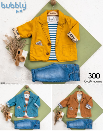 TOPTAN MELCAN ERKEK BEBEK 3 LÜ TAKIM 6 - 24 M