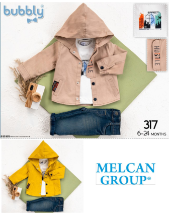 TOPTAN MELCAN ERKEK BEBEK 3 LÜ TAKIM 6 - 24 M