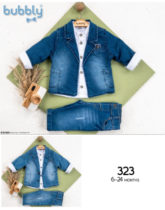 TOPTAN MELCAN ERKEK BEBEK 3 LÜ TAKIM 6 - 24 M