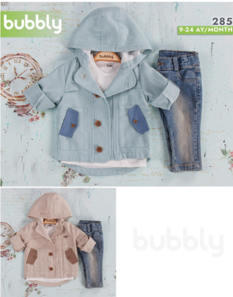 TOPTAN MELCAN ERKEK BEBEK 3 LÜ TAKIM 9 - 24 M