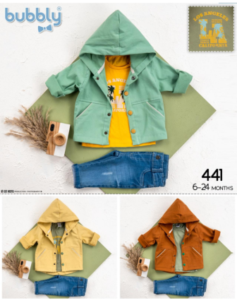 TOPTAN MELCAN ERKEK BEBEK 3 LÜ TAKIM 6 - 24 M