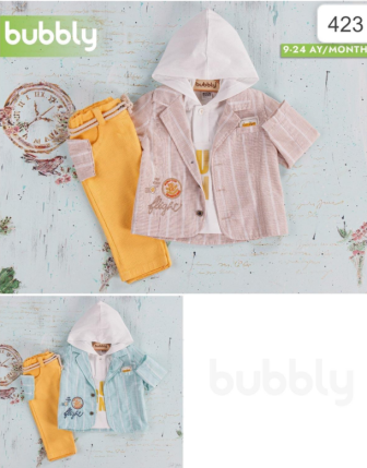 TOPTAN MELCAN ERKEK BEBEK 3 LÜ TAKIM 9 - 24 M