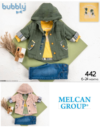 TOPTAN MELCAN ERKEK BEBEK 3 LÜ TAKIM 6 - 24 M