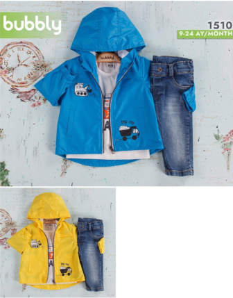 TOPTAN MELCAN ERKEK BEBEK 3 LÜ TAKIM 9 - 24 M