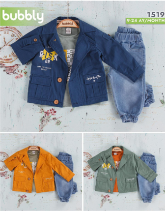 TOPTAN MELCAN ERKEK BEBEK 3 LÜ TAKIM 9 - 24 M