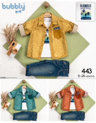 TOPTAN MELCAN ERKEK BEBEK 3 LÜ TAKIM 9 - 24 M