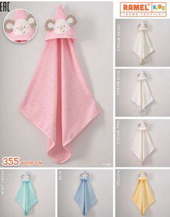 TOPTAN RAMEL BEBEK KAPÜŞONLU HAVLU 80 x 90 CM